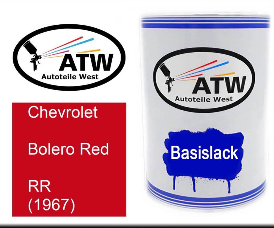 Chevrolet, Bolero Red, RR (1967): 500ml Lackdose, von ATW Autoteile West.